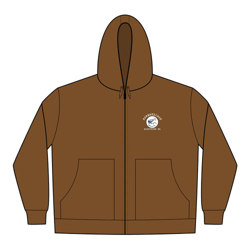 Embroidered Work Hoodie — Heavy Duck Cloth Zip Jacket
