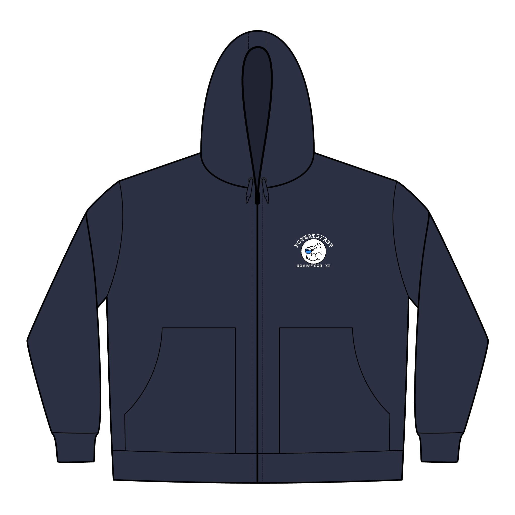 Embroidered Work Hoodie — Heavy Duck Cloth Zip Jacket