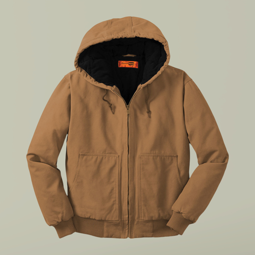 Embroidered Work Hoodie — Heavy Duck Cloth Zip Jacket