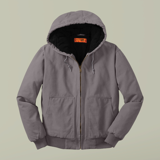 Embroidered Work Hoodie — Heavy Duck Cloth Zip Jacket