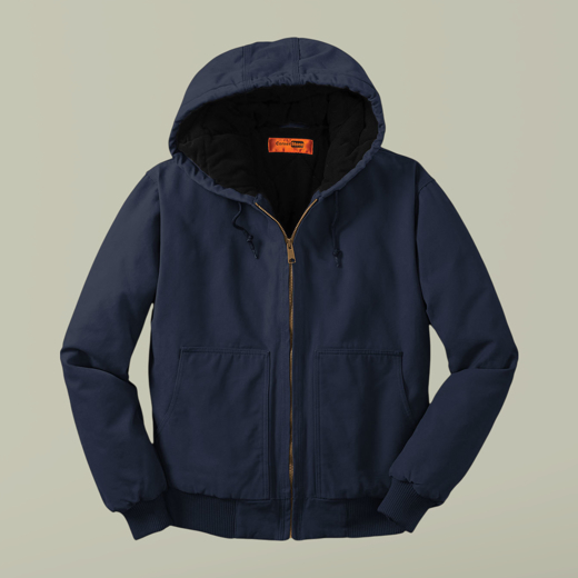 Embroidered Work Hoodie — Heavy Duck Cloth Zip Jacket