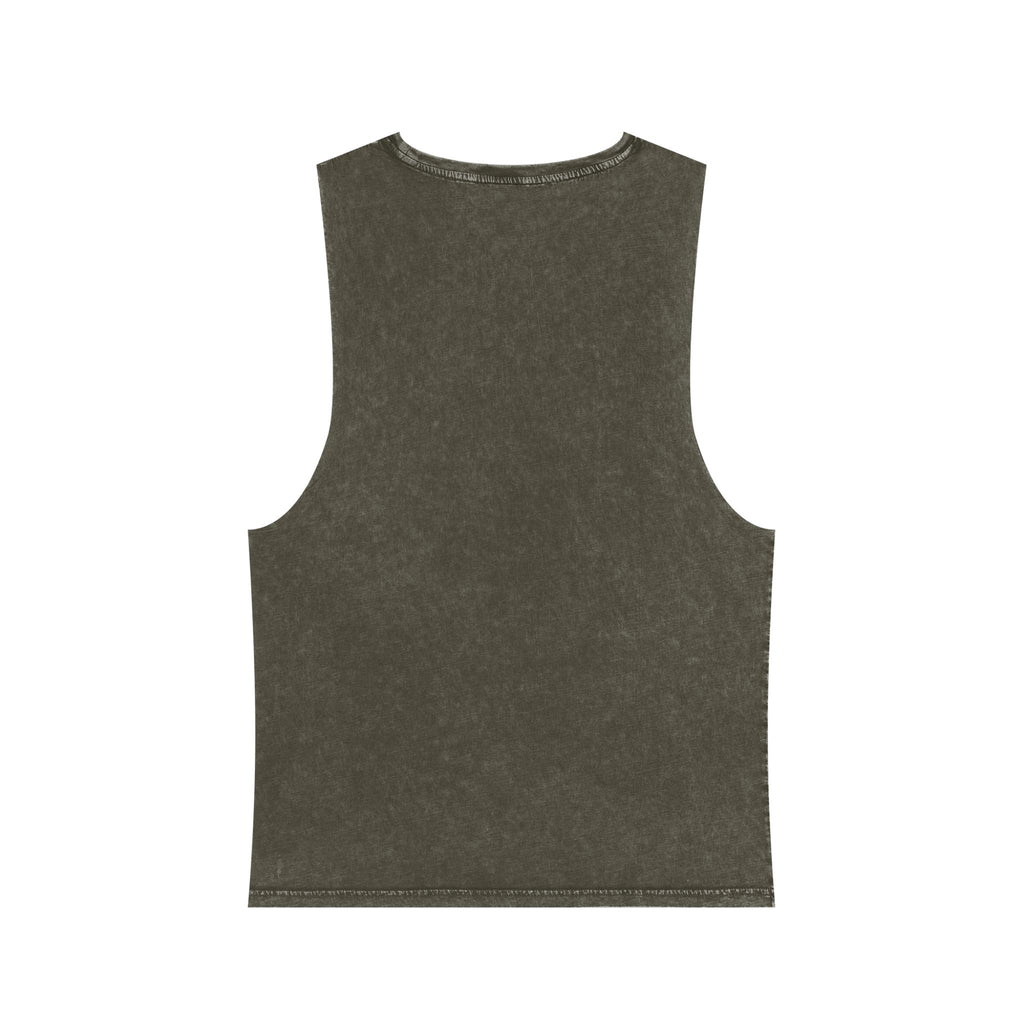 D&D Minimalist Die Tank Top — Stonewash Gamer Muscle Tee