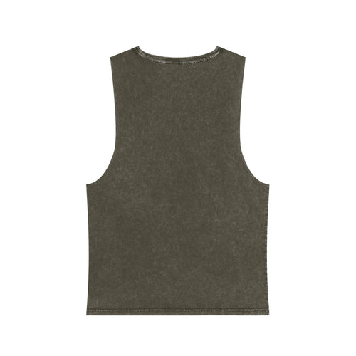 D&D Minimalist Die Tank Top — Stonewash Gamer Muscle Tee